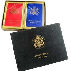 Vintage American Embassy Mexico City Double Deck Playing Card Set. New in Pckg